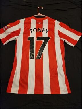 Brentford FC 2021/2022 Toney England Home Soccer Jersey Size M/L